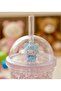 Cute Hello Kitty Glass Cup with Crystal Figure, 450 Ml, Special Design Plastic Water Bottle with Straw for Girls, Flask, Model2 - 2