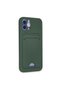 Apple iPhone 12 Case Kelvin Silicone with Business Card Holder - Dark Green - 2