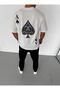 Men's Printed T-Shirt Short Sleeve Crew Neck Regular Fit Comfortable Fit Casual T-Shirt - White Mariposa - 2