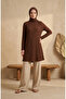 Bürümcük Fabric Long Tunic 0508-06 Brown - 2