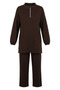 Oysho Fabric Stone Zippered Tunic Pants Double Set 0282-03 Brown - 5