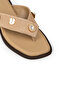 Women's Genuine Suede Beige Slippers - 3