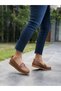 Tan Leather Buckle Women's Casual Shoes - 3