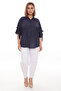 100% Cotton Plus Size Women's Cotton Shirt with Relaxed Fit, Buttoned, and Flared Sleeve Detail - 2