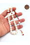 Yellow-Red Special System Tasseled Handcrafted Imame Natural Cultured Pearl Stone Prayer Beads 201025525 - 3