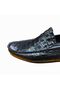 Crocodile Printed Black Summer Men's Shoes - 5