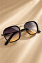 Soventa Men's Sunglasses Black Frame Gradient Brown Glass Vintage Luxury Uv400 Eyewear - 2