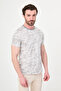 Patterned Slim Fit Crew Neck Short Sleeve Men's T-Shirt Stone - 36881.26Y - 3