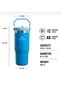 Stanley IceFlow 2.0 Flip Straw Tumbler with Handle 30 oz | Twist On Lid and Flip Up Straw | Leak Resistant Water Bottle | Insulated Stainless Steel | BPA-Free | Violet Blossom - 2