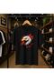 Red Tug Eagle Chest Printed 100% Cotton Oversize Loose Regular Fit Crew Neck T-Shirt