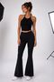 High Waist Spanish Flare Leggings and Halter Neck Crop - 3