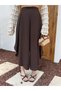 Women's Khaki High Waist Pleated Detailed Asymmetrical Layered Wide Leg Trousers - 4