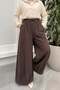 Wide Leg Shalwar Trousers Y0145 - Brown - 3