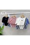 Girl's Striped Detailed Jean Garnished Skirt Set – Sporty Stylish 2-Piece Set 32096-S - 3