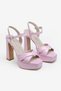 Pink Patent Leather Platform High Heeled Shoes - 6