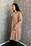 Women's Plus Size Long Cardigan with Stone Collar and Pockets, 3 Buttons 904-3 - 4