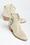 Women's Western Cowboy Lace Fabric Short Ankle Buckle Summer Boots - 5