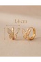Papilora Zircon Stone Minimal Butterfly Hoop Steel Xuping Earrings - 4