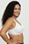 White Plus Size Premium Quality Women's Lace Gathering Bra C Cup - Comfortable Minimizer Wire Free Underwear Without Underwire and Sponge - 3