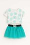 Summer Baby Girl Set with Mini Tulle Skirt 100% Cotton T-Shirt - 2