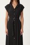 Belted Modal Shirt Dress Lub0360 Black - 3