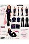 Summer Black Spanish Flared Pants and T-Shirt, I'M Literally Little Ribbon Print Design Kids Girls Set - 2