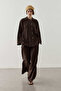 Double Button Tencel Shirt Brown - 8