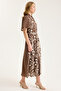 Long Butterfly Flower Embroidered Short Sleeve Dress - 2