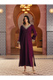 Burgundy Rayon Mirror-Work Abaya Dress - 6