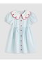 Peak New Season Embroidered Baby Collar Girl's Poplin Dress - 2
