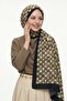 Square Pattern Beige Soft Cotton Shawl