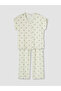 Vizyon New Season V-Neck Patterned Women's Pajama Set - 5
