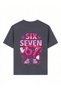 "Six Seven" Colorful 6 and 7 Number Cartoon Printed T-Shirt 100% Cotton Combed - 5