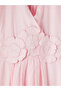Nevavm Double-Breasted Collar Dress with Floral Appliques - 7