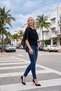 Ruffle Chiffon Crew Neck Flounce Casual Blouse - 3