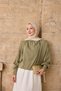 Women's Shoulder Pleated Detail Blouse Green - 4