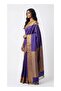 Nool Indra Blue Kanchipuram Silk Saree with Unstitched Blouse - 3