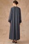 Pattern and Stone Detailed Cupra Silk Robe Black 6855 - 7