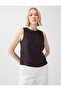 Acı Kahve 100% Linen Round Neck Sleeveless Woven Blouse - 3