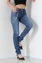 Women's Skinny Fit Blue Color Jeans (Chain and Belt as Gift) - 2