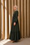 Loose Cut Rabia Crepe Ferace Belted Comfortable Fit Hijab Dress - 4