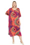 Battal Short Sleeve Viscose Summer Dress