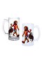 Gs Yellow Red Lion Beer Glass with Handle, Available in Frosted or Transparent Options 086