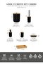 Linea Black Real Bamboo Detailed 6-Piece Bathroom Set with Tray - 3