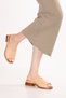 Women's Genuine Leather Short Heeled Daily Slippers Iz.23107 Nut - 7