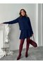 Women's Premium High-Neck Sweater and Pleated Mini Skirt Knitwear Set - 4