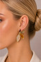 Amélie Summer Luxury Steel Leaf Earrings - Yellow Color Women's Earrings