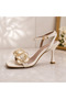 Stoned Flower Detailed Patent Leather Women's Heeled Shoes – 9 cm Stylish Evening Dress Model - 2