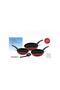 Non Stick Fry Pan Set 3 Piece Aluminium Cookware with Spatula 20 22 24 cm Red Set - 4