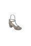 307 Women's Gold Shimmering Ankle Strap Thick Heeled Shoes - 3